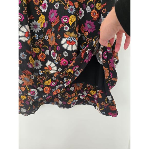 J. Jill Floral Mini Dress M | Black Multi Sleeveless Boho Spring Summer - Picture 4 of 8